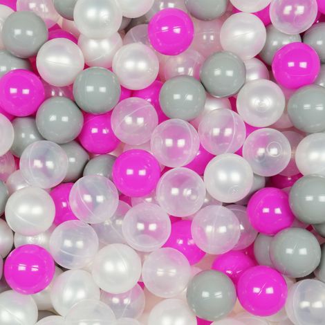 Palline giocattolo ø7cm 500 pezzi perlate, trasparenti, grigie, rosa (1/3)