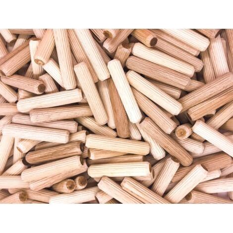 400 pcs de cheville bois 8 mm x 40 mm - goujon bois de hêtre massif idéal pour fraise à bois - convient pour gabarit de percage/guide de percage (1/5)