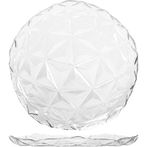 Lot de 6 assiettes plates en verre, 28 cm, transparentes, design moderne et élégant, 2981801