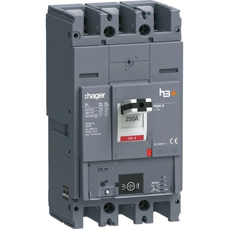 Disjoncteur h3+ P630 Energy 3x250A 70kA - HAGER HEW250NR