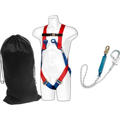 Kit anti-caídas con arnés de 2 puntos con abosorbedor y mosquetón FP62