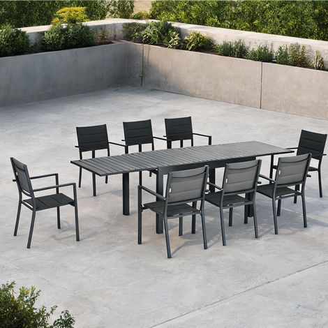Salon de jardin gris en texteline Aluminio 270 x 90 x 75 cm (1/5)
