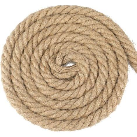 Corde de jute 16mm – Ficelle solide et durable pour applications de jardinage – Résistante à l'humidité – Longueur 10 mètres (1/4)