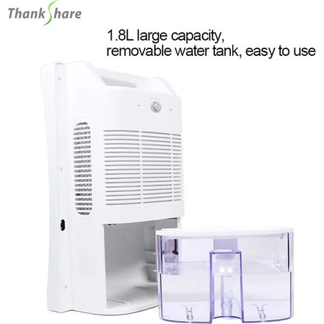 Capacité de 1,8 L, séchoir à air, déshumidificateur, absorbeur d'humidité, convient à une utilisation à la maison, dans la chambre et au bureau. (1/5)