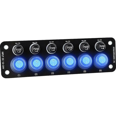 Mehrfachsteckdosen, 6-Positionen-Schalter, Kfz-Zubehör, Ein/Aus-12-V-Kippschalter (1/4)