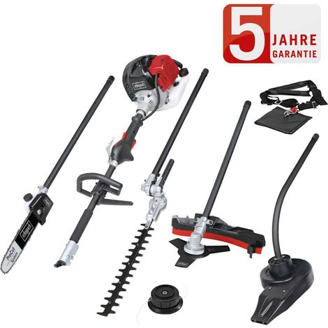 MTC42-5P 5in1 Benzin Multigartengerät Scheppach inklusive Schultergurt 1,5PS 2-Takt Motor 42,7cm³