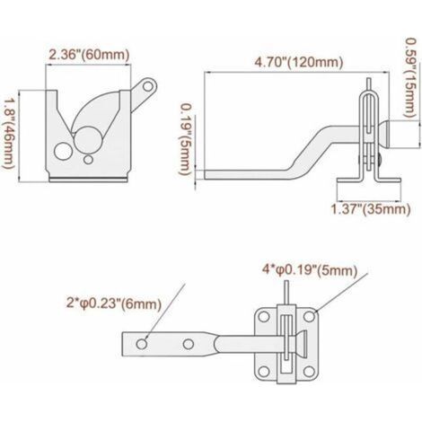 Boulon de verrouillage automatique de serrure de porte avec loquet en métal à vis (1/2)