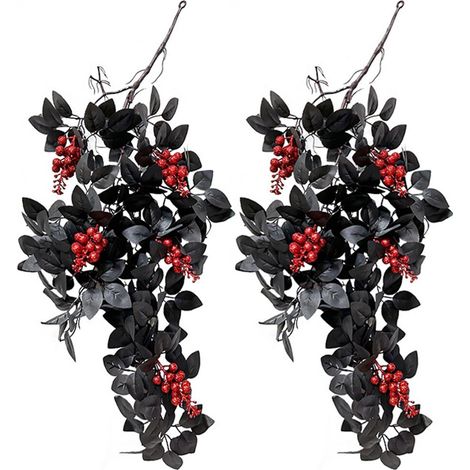 Guirlande de feuilles d'érable artificielles vignes suspendues en soie pour décorations d'Halloween Thanksgiving cheminée G 80 cm 2PCS (1/5)