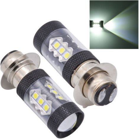 Phare LED pour moto H6 80 W p15d 16 LED, phare à conversion haute puissance pour véhicule électrique à griffe unique, 2 pièces (1/4)