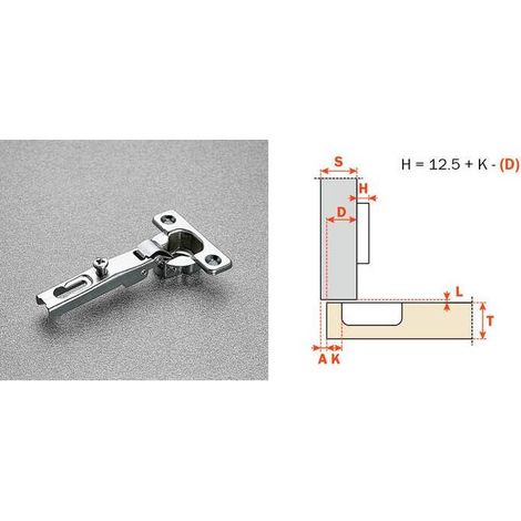 25 x SALICE CERNIERA MINI C6A7C99 COLLO BASSO 0  94 GRADI
