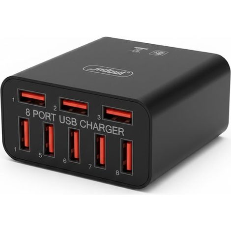 TRADE SHOP - Caricabatterie Adattatore Alimentazione Da Rete Con 8 Porte Usb Qc Qualcomm 3.0 X82 - (1/5)