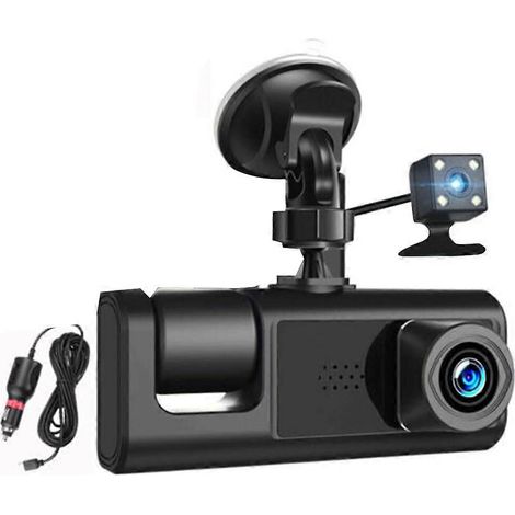 Caméra embarquée HD 1080p à 3 objectifs pour voiture, enregistreur vidéo numérique (DVR) avec trois objectifs. (1/5)