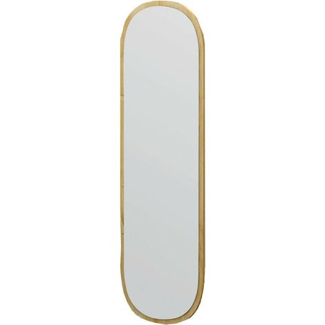 Dmora - Espejito Calypso, Espejo, Objeto de decoración de pared, Decoración de espejo, 40x2h120 cm, Roble, con embalaje reforzado