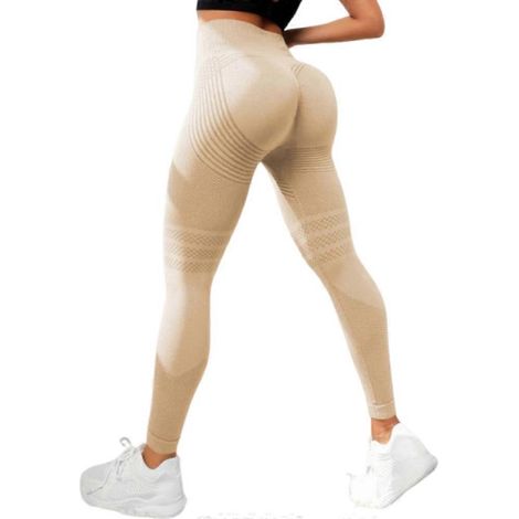 Leggings 3D anti-cellulite, taille haute, effet push-up et ventre plat, compatibles avec la salle de sport, couleur kaki. (1/5)