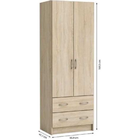 Demeyere DUAL Kleiderschrank Eiche gebürstet L 61 cm klassisch (1/3)