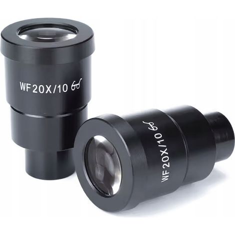 Set di 2 oculari WF20X/10 WideField da 30 mm - Oculari per microscopio stereoscopico  Ingrandimento 20x  Campo visivo 10 mm  Ottiche in vetro