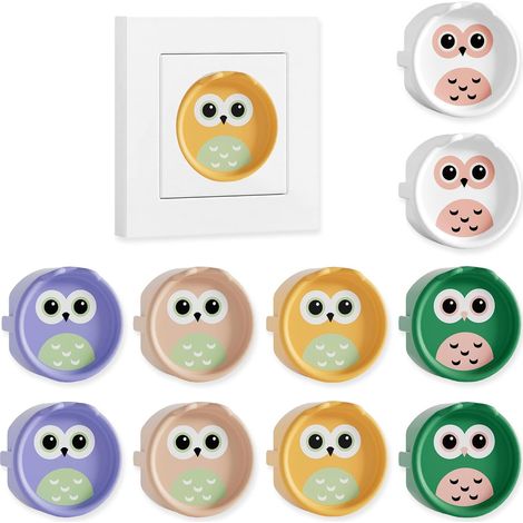 (10 hiboux)F Cache prise en silicone Protection décorative contre la poussière Pour cuisine et salle de bain Protection contre les éclaboussures