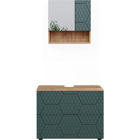 Ensemble de meubles de salle de bain Irma, Vert, 2 pièces, Vicco