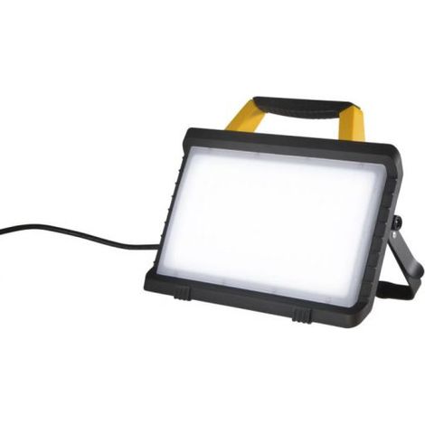 Proiettore LED Portatile KNOX 45W Giallo/Nero con CCT e Doppia Presa Schuko &ndash 2500&ndash4950 lm &ndash IP54