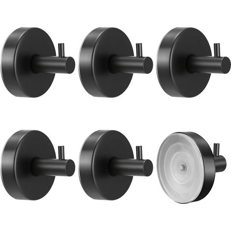 Vacuum Suction Cup Hooks - Strong Vacuum Hooks - Reusable - Pack of 6 - 304 Stainless Steel - Towel Rack - Suction Cup Hooks - Rotating Suction Cup Hooks - Waterproof Hooks for Kitchen and Bathroom - (1/3)