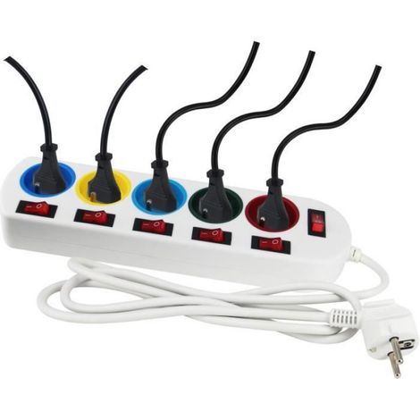 Bloc multiprise - GAO - 5 prises - Avec interrupteurs, 16A, 230V (1/3)