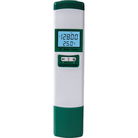 Testeur qualité eau 5 en 1 EC/TDS/Sel/Densité/Température avec écran LCD rétroéclairé précis pour analyse liquide potable piscine aquarium jardin intérieur hydroponie (1/3)