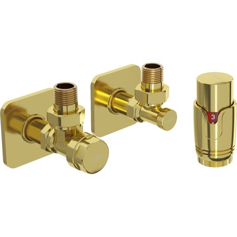 Mexen G00 ensemble thermostatique angulaire avec rosace S, doré - W901-900-909-50 (1/2)