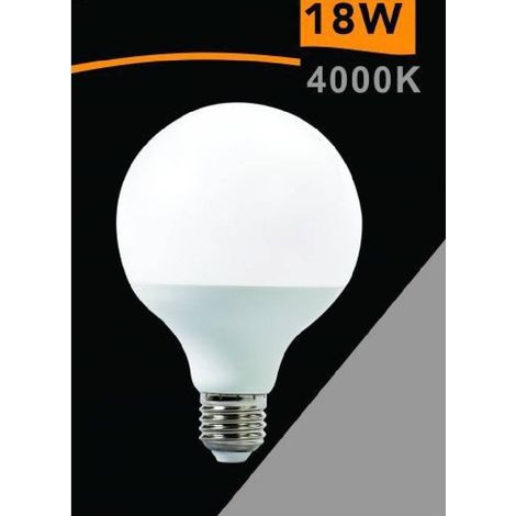 TrAdE Shop Traesio - Lampadina Led E27 G95 18w Forma A Globo Luce Bianca Calda Fredda Naturale G95-09 - -Bianco Naturale      -