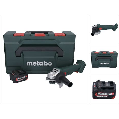 Metabo W 18 L 9-125 Amoladora angular sin cable 18 V 125 mm + 1x batería 4,0 Ah + metaBOX - sin cargador