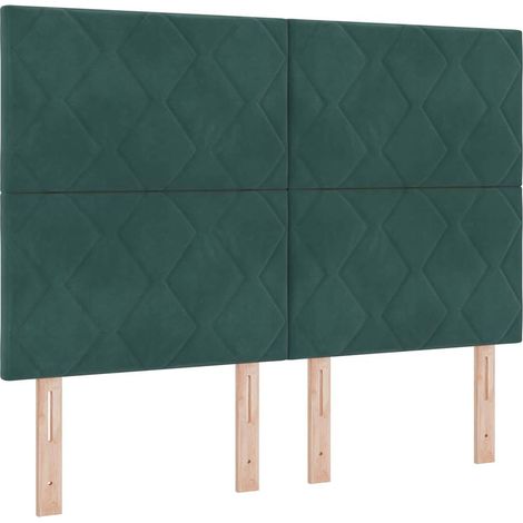 Maison Exclusive - LED Boxspringbett mit Matratze Dunkelgrün 140