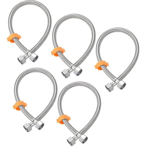 Raccord de tuyau d'alimentation en eau Sourcing Map 5 pièces, G1/2 femelle x 50,8 cm (20 pouces) (1/5)