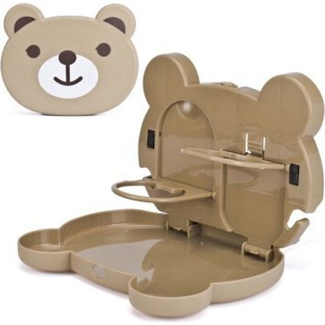 XEPHO Organisateur de Siège Voiture Pliable avec Plateau Repas et Support Bouteille Style Cartoon Rack de Rangement Auto Pratique pour Conduite Confortable