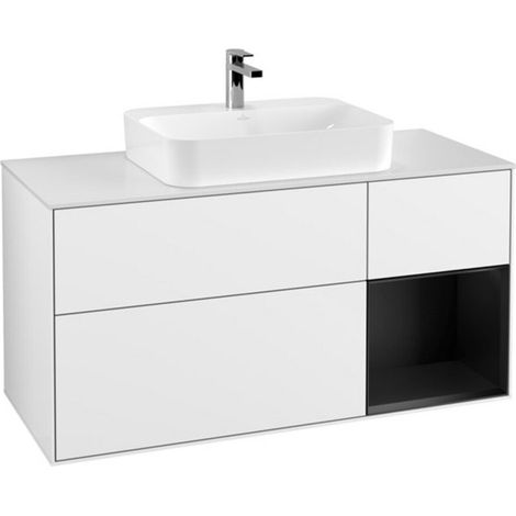 V&B Waschtischunterschrank Finion 120cm, Pl w m, Rg r b m Lac, glo wh. Lac (1/2)