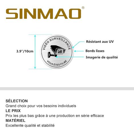 Autocollant Panneau de Signalisation Aluminium Brossé Ø100mm (1/3)