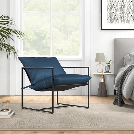 Costway – Lot de 2 fauteuils relaxants en métal – Coussins épais en polyester – Charge 150 kg – Dimensions 71x71x61 cm – Style moderne et simple (1/5)