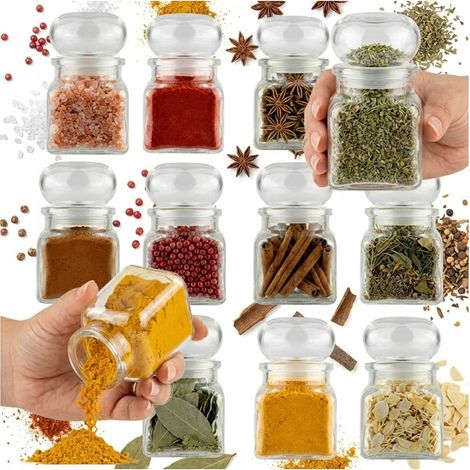 12 tarros herméticos de 120 ml para especias, té, bautizos, bodas + tapa (1/5)