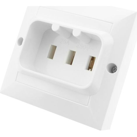 Prise de courant 25A 2P + T pour fours et cuisines 80x80mm blanc (1/5)