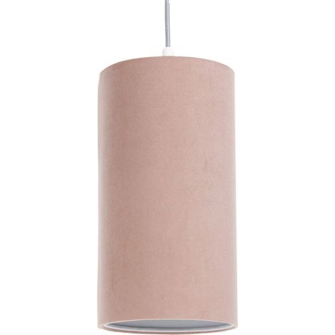 Suspension chambre enfant tissu naturel rose poudré ajustable - Ø 15 cm - H20 cm (1/5)