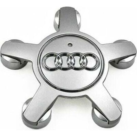 Satz mit 4 silbernen 135-mm-Radnabenkappen für Audi A4, A5, A6, Q5, Q7, TT, R8, RS4, RS6, S6 – ABS-Emblem-Ersatz