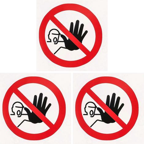 Lot de 3 autocollants « Entrée interdite » – Étiquettes d’avertissement et de sécurité-10X10X0.1CM (1/3)