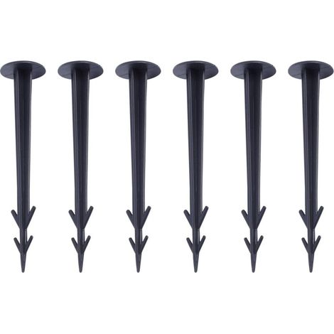 100 Piquets de Jardin,Piquets de Jardin en Plastique Robustes pour la Fixation des Tissus Anti Mauvaises Herbes Plastique Noir Piquet de Terre pour Toile de Paillage (1/5)