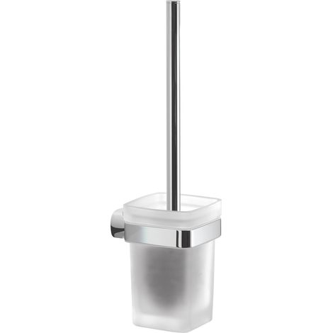 Scopino WC con ciuffo in setole da muro in acciaio inox e Cromall ST33-03 Gedy serie STELVIO Cromato (1/2)