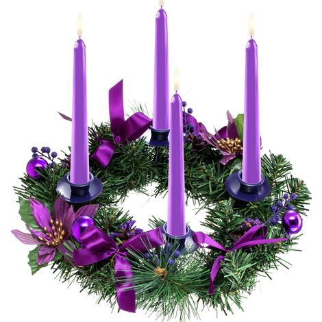 Couronne de l'Avent de Noël avec 4 bougeoirs, idéale pour décorer les tables et les églises. (1/5)