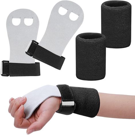 Lot de 2 Poignées de Gymnastique pour Enfants avec Protège-Paumes et Bracelets de Poignet, Supports de Barre, Protection Mains, Accessoires Sportifs (1/5)