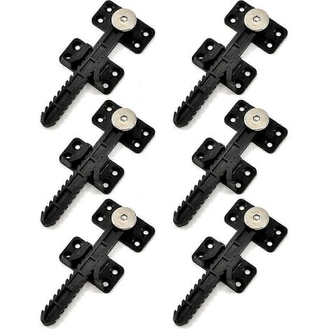 Un ensemble de 6 supports de connexion modulaires pour canapé, avec un revêtement plastique dissimulé et des joints dentelés pour connecter des meubles de canapé de 26 à 27 pouces. (1/5)