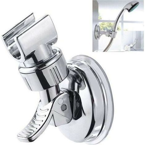 Support de Douche, Support Douche Ventouse, Support Douchette Ventouse Orientable, Support Douche sans Percage, Support de Pomme de Douche Mural Universel, Fixation Pommeau de Douche (1/4)