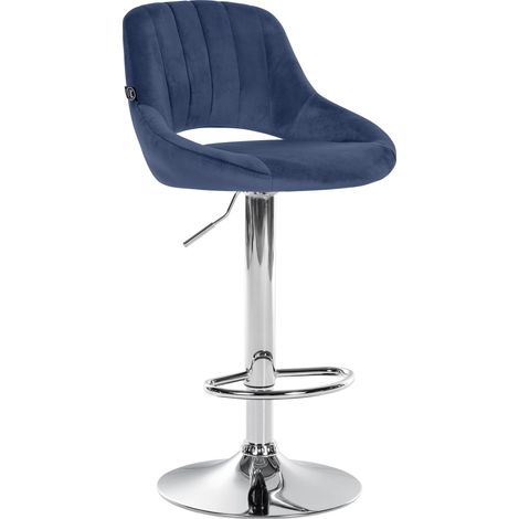 Barhocker Milet Samt blau chrom