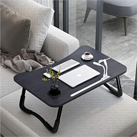 A3A Table de lit Pliable avec USB, tiroir, Tablette Support, gobelet (1/5)