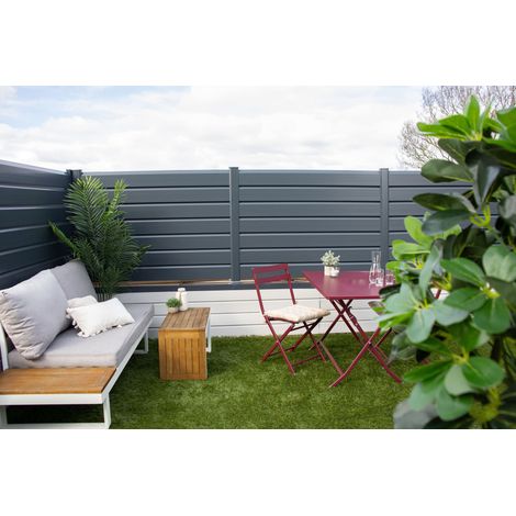 KIT CLOTURE CLOSEA PVC GRIS ANTHRACITE 7016 LG: 3M x HT: 0M20 (1/4)