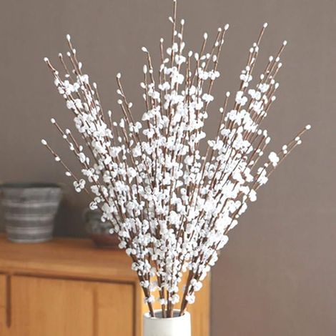 Fleurs de Jasmin artificielles à Tige de 75 cm de Long pour hôtel, Maison, Bureau, Cuisine, Chambre, fête de Mariage, décoration (Blanc) (1/5)